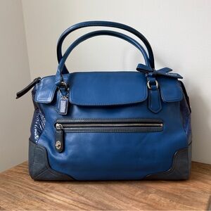 Coach Vintage Poppy Blue Leather Satchel Bag